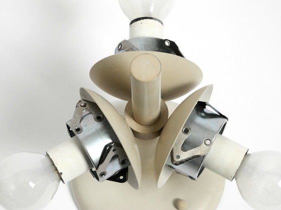 Image 1 of Lampada da soffitto in metallo grigio chiaro Kaiser Leuchten, stile Space Age, anni &#39;60, con 3 sfere di vetro