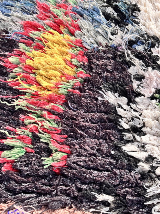 Image 1 of Traditional Moroccan Berber Colorful Cotton Rug