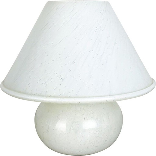 Lampada da tavolo vintage a forma di fungo in vetro per Glashütte Limburg, Germania, 1970