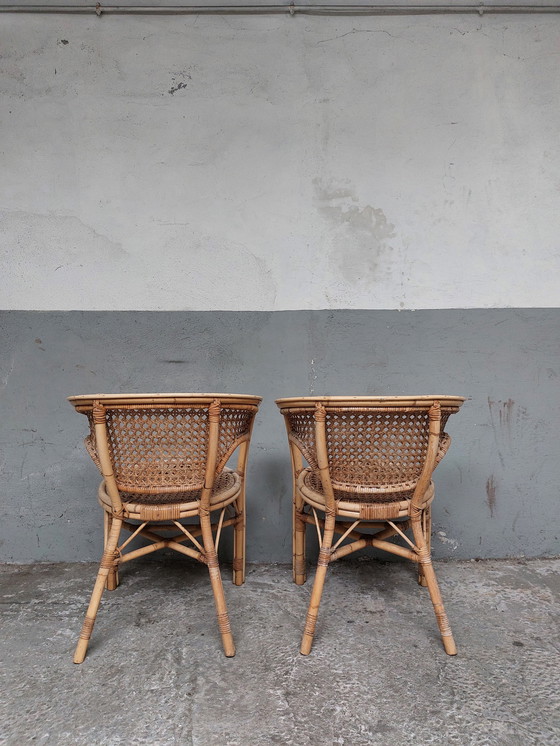 Image 1 of 2 x Fauteuils en rotin vintage