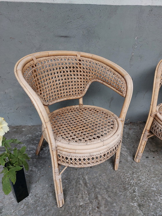 Image 1 of 2 x Fauteuils en rotin vintage