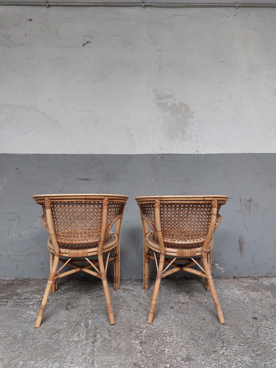 Image 1 of 2 x Fauteuils en rotin vintage