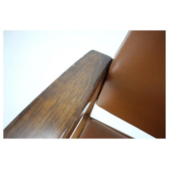 Image 1 of Vintage office armchair in leather and rosewood, Denmark 1960