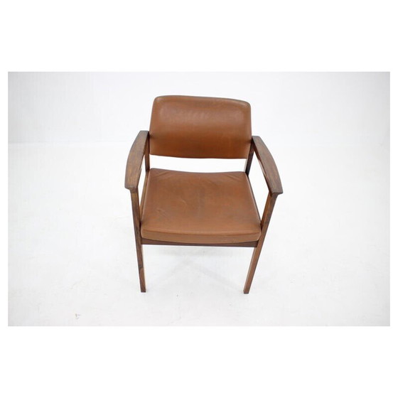 Image 1 of Vintage office armchair in leather and rosewood, Denmark 1960
