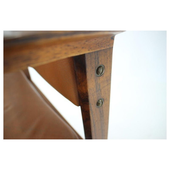 Image 1 of Vintage office armchair in leather and rosewood, Denmark 1960