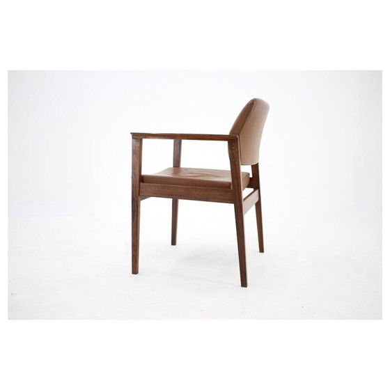 Image 1 of Vintage office armchair in leather and rosewood, Denmark 1960