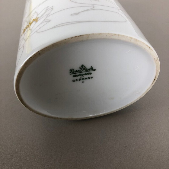 Image 1 of Large vintage OP Art Vase Porcelain by Rosenthal Studio Line German 1970s