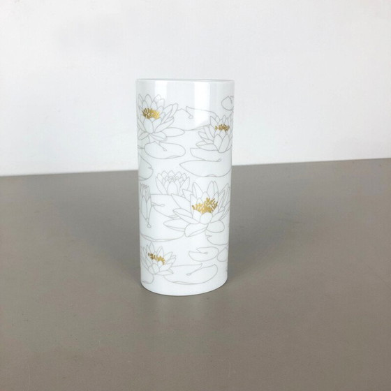 Image 1 of Large vintage OP Art Vase Porcelain by Rosenthal Studio Line German 1970s