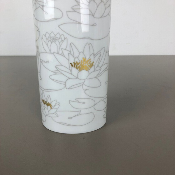 Image 1 of Large vintage OP Art Vase Porcelain by Rosenthal Studio Line German 1970s