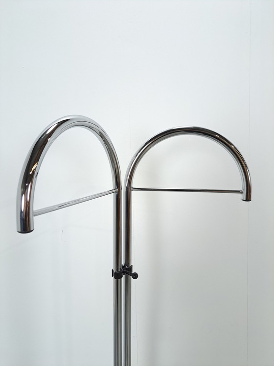Image 1 of Tall standing chrome coat rack with hooks