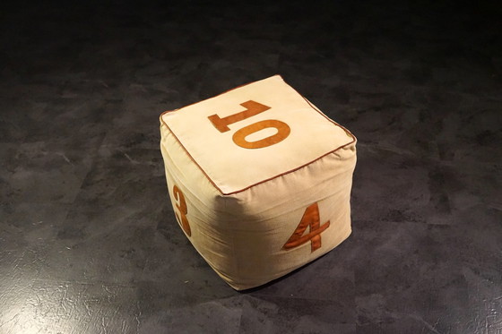 Image 1 of Vintage canvas pouf, 1970s