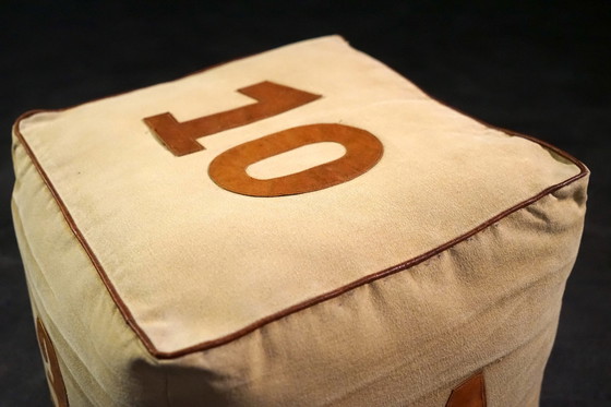 Image 1 of Vintage canvas pouf, 1970s