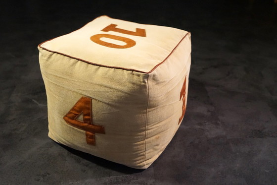 Image 1 of Pouf vintage en toile, années 1970