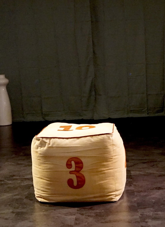 Image 1 of Vintage canvas pouf, 1970s