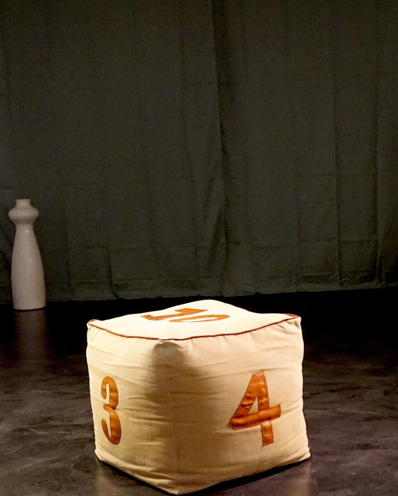 Image 1 of Vintage canvas pouf, 1970s