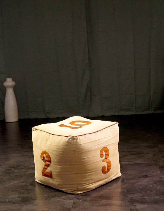 Image 1 of Vintage canvas pouf, 1970s