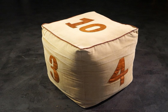 Image 1 of Pouf vintage en toile, années 1970