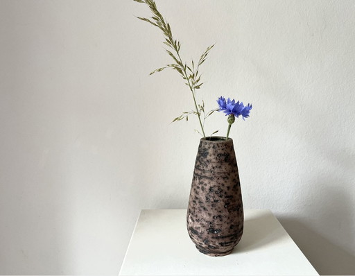 Vintage Dutch Ceramic Vase Structured, Handmade, 50S/60S