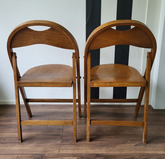 Image 1 of 2x Thonet folding chairs beech wood