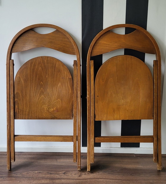 Image 1 of 2x Thonet folding chairs beech wood