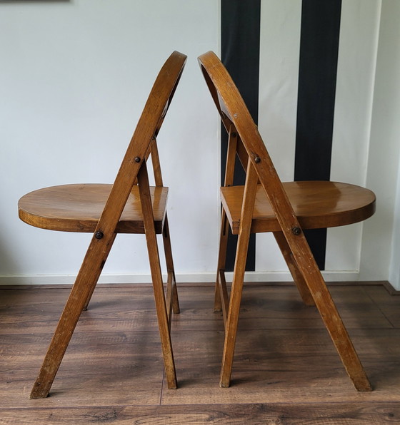 Image 1 of 2x Thonet folding chairs beech wood