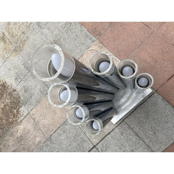 Image 1 of Lampada vintage in acciaio inox e marmo 1975