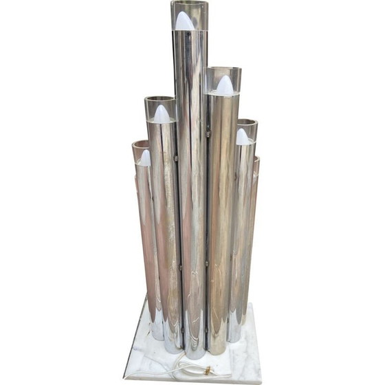 Image 1 of Lampada vintage in acciaio inox e marmo 1975