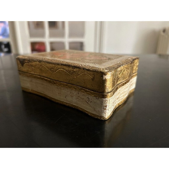 Image 1 of Vintage Florentine wooden jewelry box, 1970