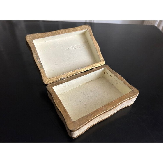 Image 1 of Vintage Florentine wooden jewelry box, 1970