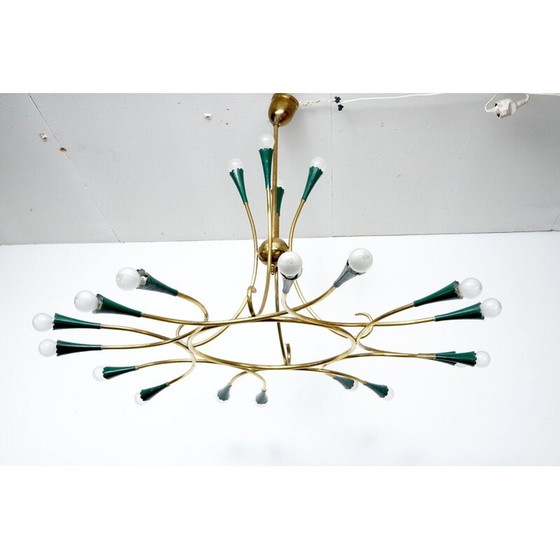 Image 1 of Lampadario vintage in ottone Sputnik, Italia 1950