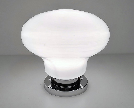 Image 1 of Large Vintage Table Lamp - Steel & Glass - Murano - Xl - Space Age - 1970