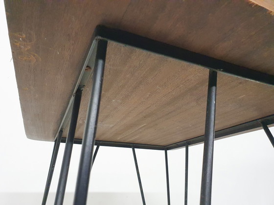 Image 1 of Teak and metal side table or trolley, The Netherlands 1950's