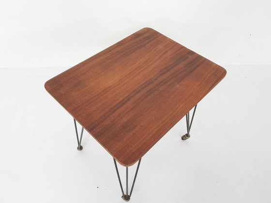 Image 1 of Teak and metal side table or trolley, The Netherlands 1950's