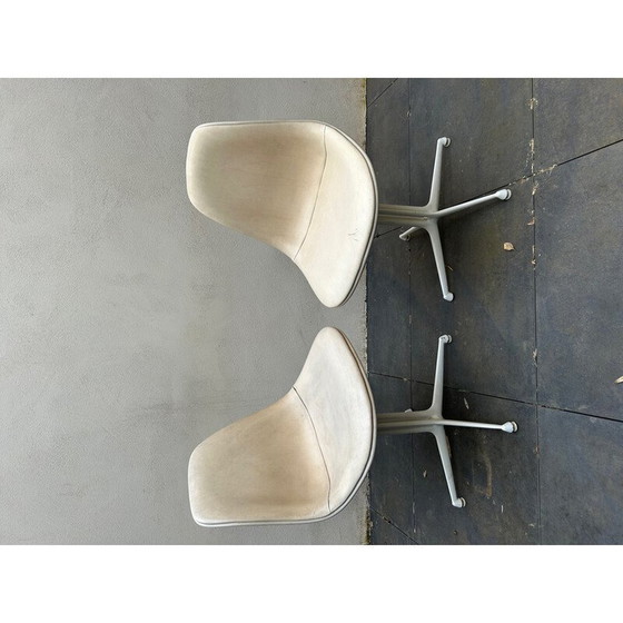 Image 1 of Pair of vintage fiberglass and faux leather La Fonda chairs by Charles and Ray Eames for Herman Miller, 1960