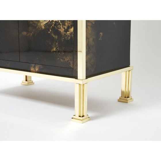 Image 1 of Vintage secretary in lacquer and brass by Jansen, 1970
