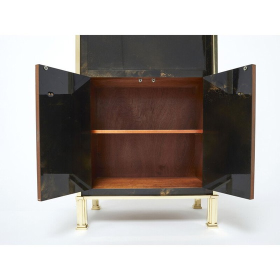 Image 1 of Vintage secretary in lacquer and brass by Jansen, 1970