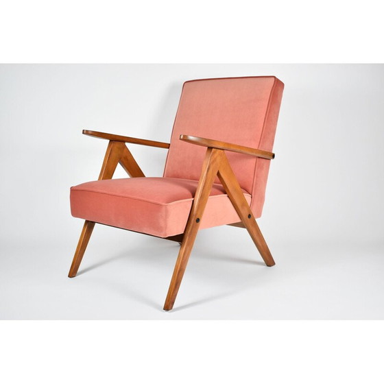 Image 1 of Vintage velvet armchair B-310 VAR pink 1960s