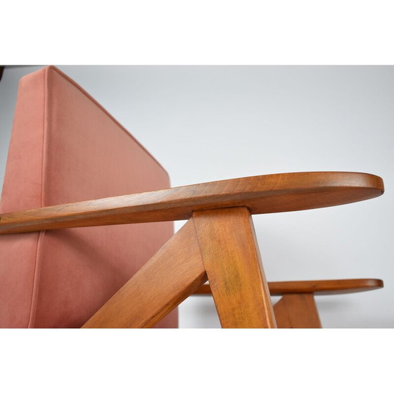 Image 1 of Vintage velvet armchair B-310 VAR pink 1960s