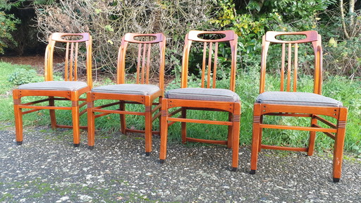 4x Schuitema Art Nouveau dining room chairs