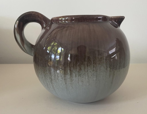 Pottery Factory Katwijk And Klinkenberg Zeist - Art Deco Jug Or Vase With Purple Gray Stream Glaze