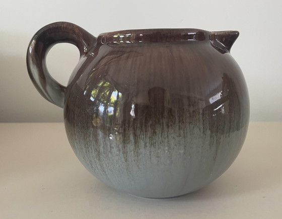 Image 1 of Pottery Factory Katwijk And Klinkenberg Zeist - Art Deco Jug Or Vase With Purple Gray Stream Glaze