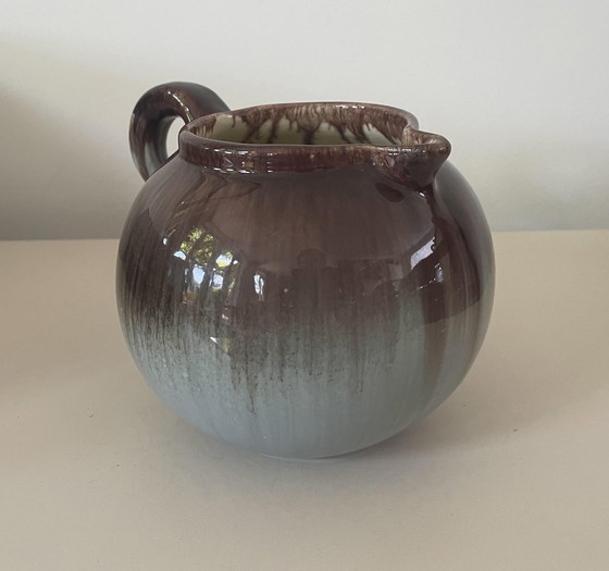 Image 1 of Pottery Factory Katwijk And Klinkenberg Zeist - Art Deco Jug Or Vase With Purple Gray Stream Glaze