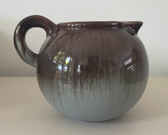 Image 1 of Pottery Factory Katwijk And Klinkenberg Zeist - Art Deco Jug Or Vase With Purple Gray Stream Glaze