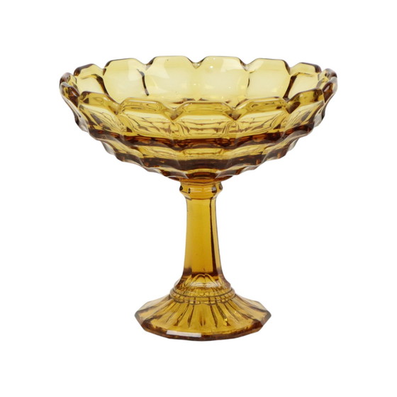 Image 1 of Art Deco Amber Fruit Bowl