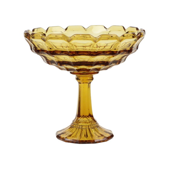 Image 1 of Art Deco Amber Fruit Bowl