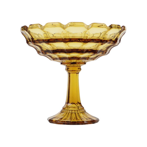 Image 1 of Art Deco Amber Fruit Bowl