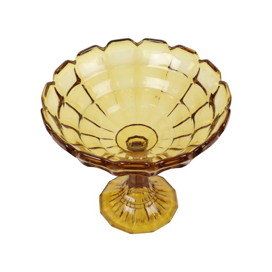 Image 1 of Art Deco Amber Fruit Bowl