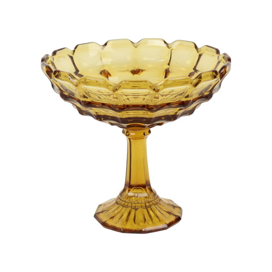 Image 1 of Art Deco Amber Fruit Bowl