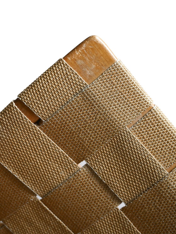 Image 1 of Vintage ‘Pernilla’ Chair & Ottoman By Bruno Mathsson, 1960S Scandinavian Design, Curved Wood And Woven Seat