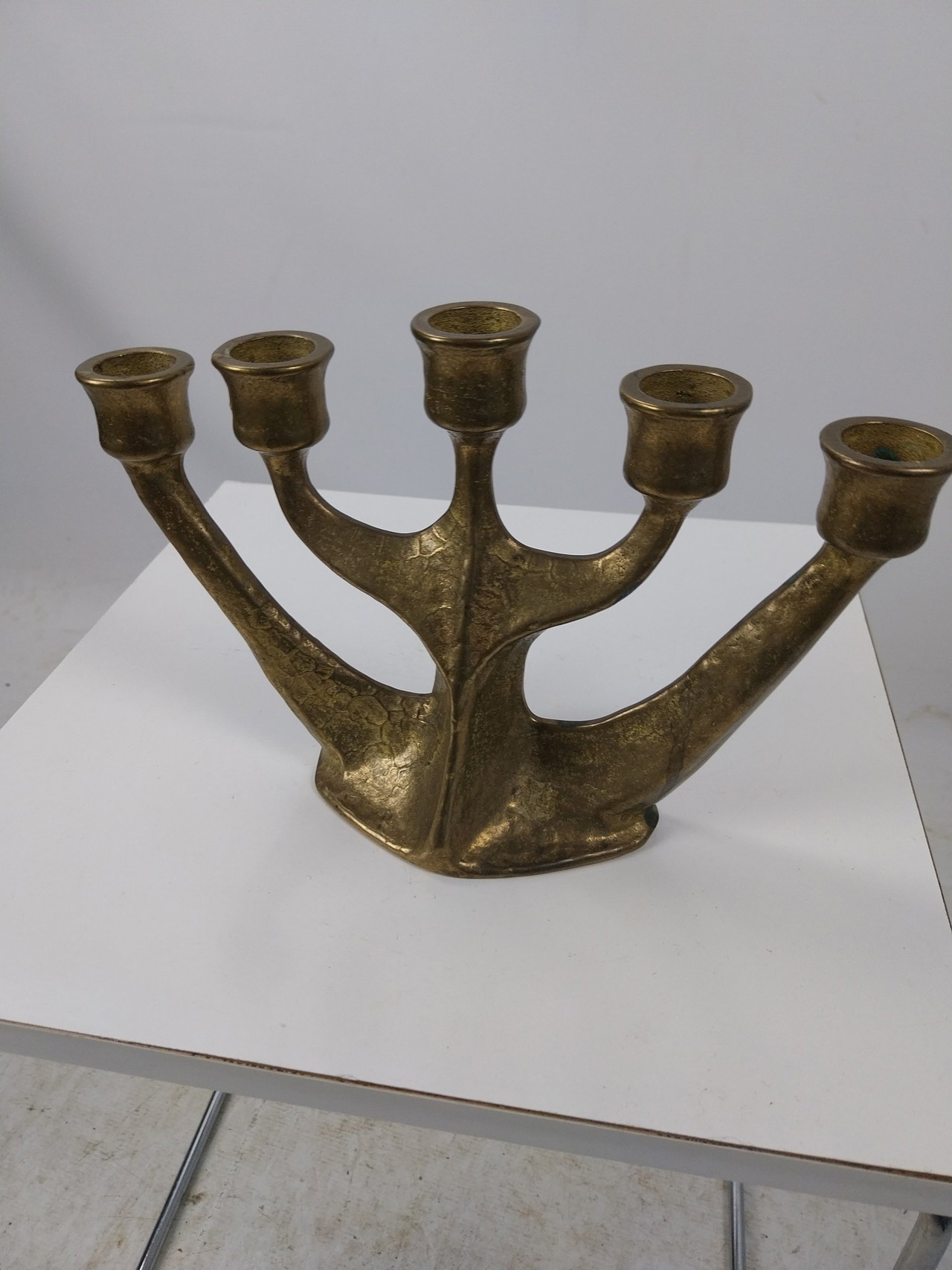 1 candelabro de bronce de cinco brazos de Horst Dalbeck, década de 1970